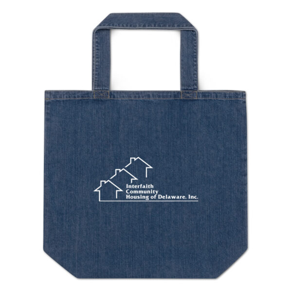 Organic denim tote bag